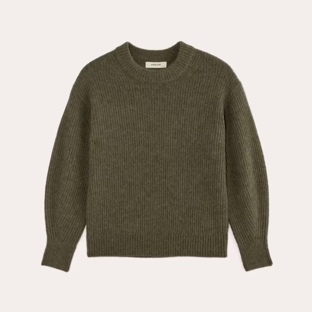 Everlane Olive Crew Neck Sweater